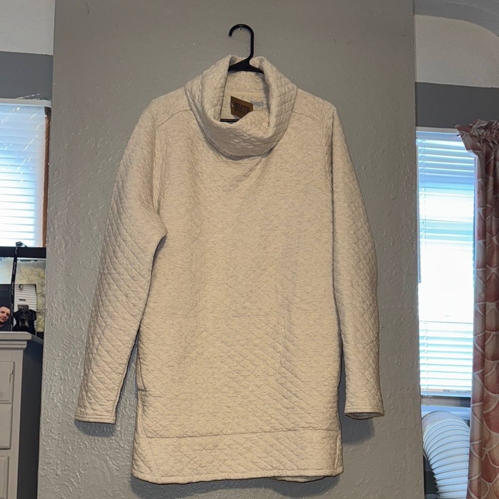 Duluth Trading Co Women's Cream Cowl Neck Sweater